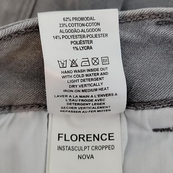 DL1961 Florence Instasculpt Cropped Raw Edge Skinny Gray Denim Jeans 27 FLAWS - Picture 15 of 15